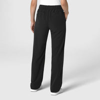 Nova Women's Stovepipe High-Low Hem Scrub Pant Black back view