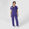 Nova Women's Stovepipe High-Low Hem Scrub Pant Grape full scrub set