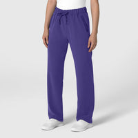 Nova Women's Stovepipe High-Low Hem Scrub Pant Grape side view