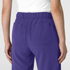 Nova Women's Stovepipe High-Low Hem Scrub Pant Grape hemline detail