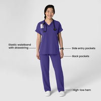 Nova Women's Stovepipe High-Low Hem Scrub Pant - Grape detail image