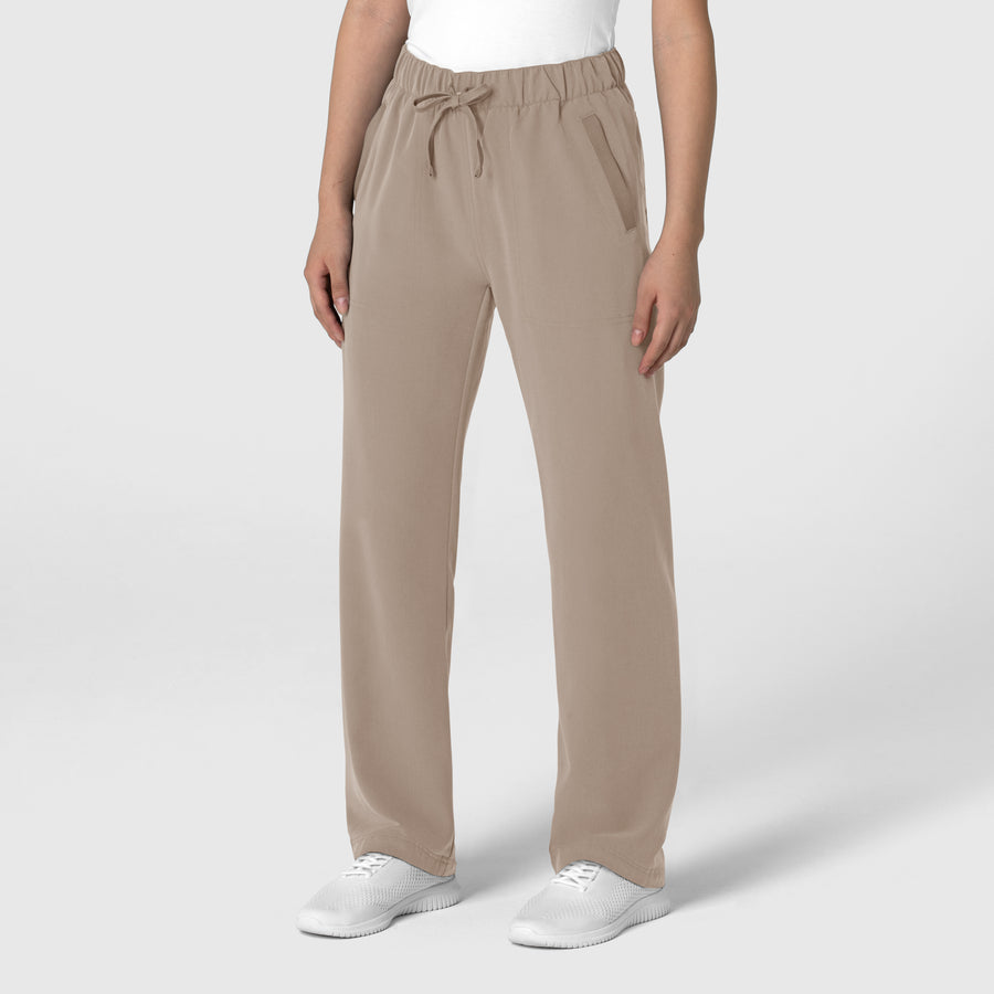 Nova Women's Stovepipe High-Low Hem Scrub Pant Haze side view