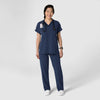 Nova Women's Stovepipe High-Low Hem Scrub Pant Navy full scrub set