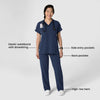 Nova Women's Stovepipe High-Low Hem Scrub Pant - Navy blue scrub set