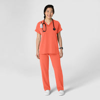 Nova Women's Stovepipe High-Low Hem Scrub Pant Sugar Coral full scrub set