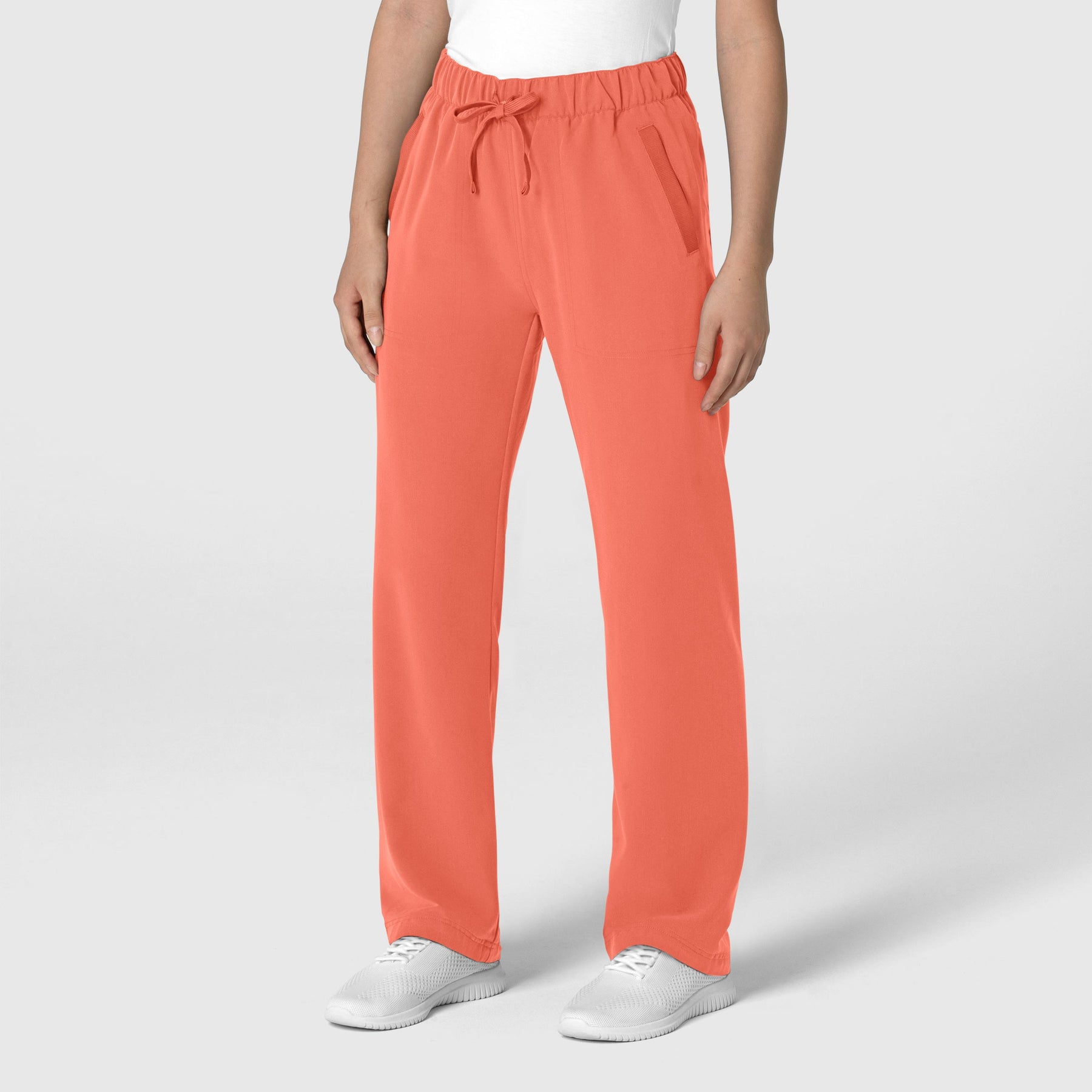Nova Women's Stovepipe High-Low Hem Scrub Pant Sugar Coral side view