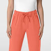 Nova Women's Stovepipe High-Low Hem Scrub Pant Sugar Coral front detail