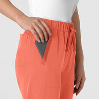 Nova Women's Stovepipe High-Low Hem Scrub Pant Sugar Coral side detail 2