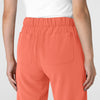 Nova Women's Stovepipe High-Low Hem Scrub Pant Sugar Coral hemline detail