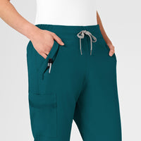 RENEW Women's Jogger Scrub Pant Caribbean Blue side detail 1