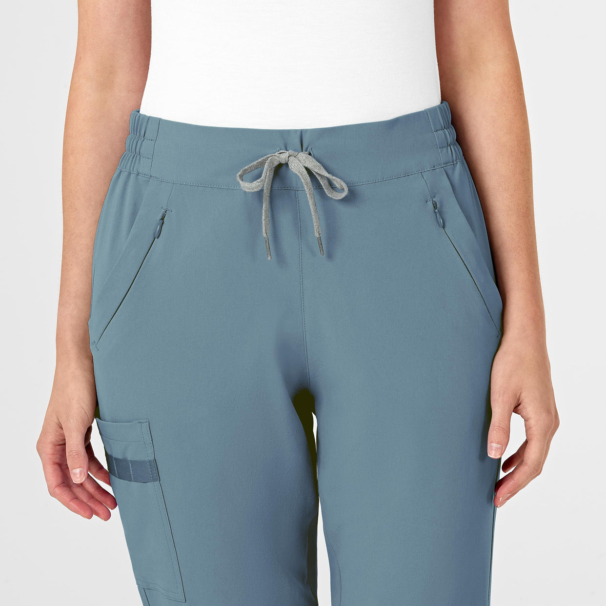 RENEW Women's Jogger Scrub Pant Elemental Blue front detail