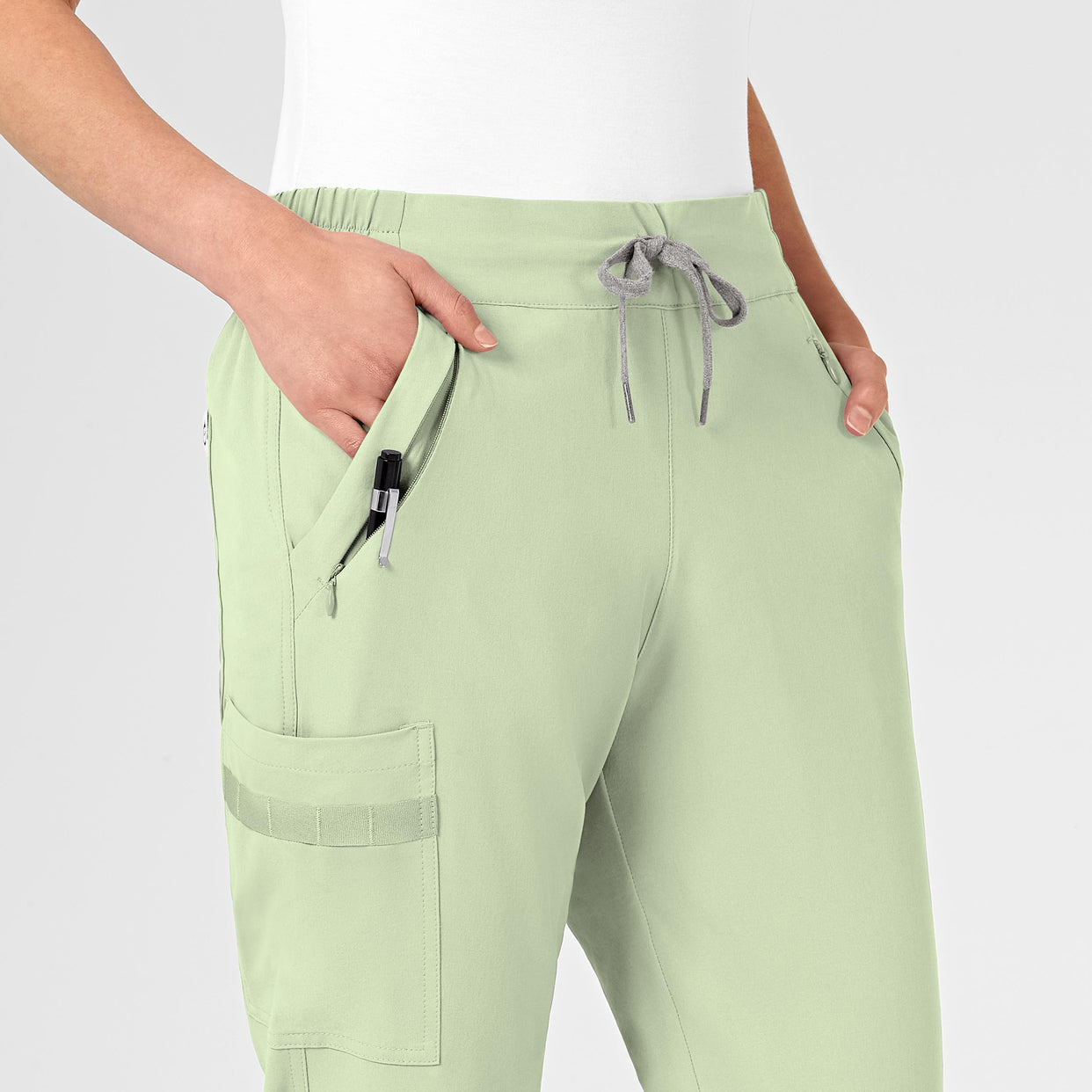 RENEW Women's Jogger Scrub Pant Fresh Mint side detail 1