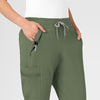 RENEW Women's Jogger Scrub Pant Olive side detail 1