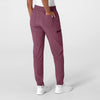 RENEW Women's Jogger Scrub Pant Wine Heather back view