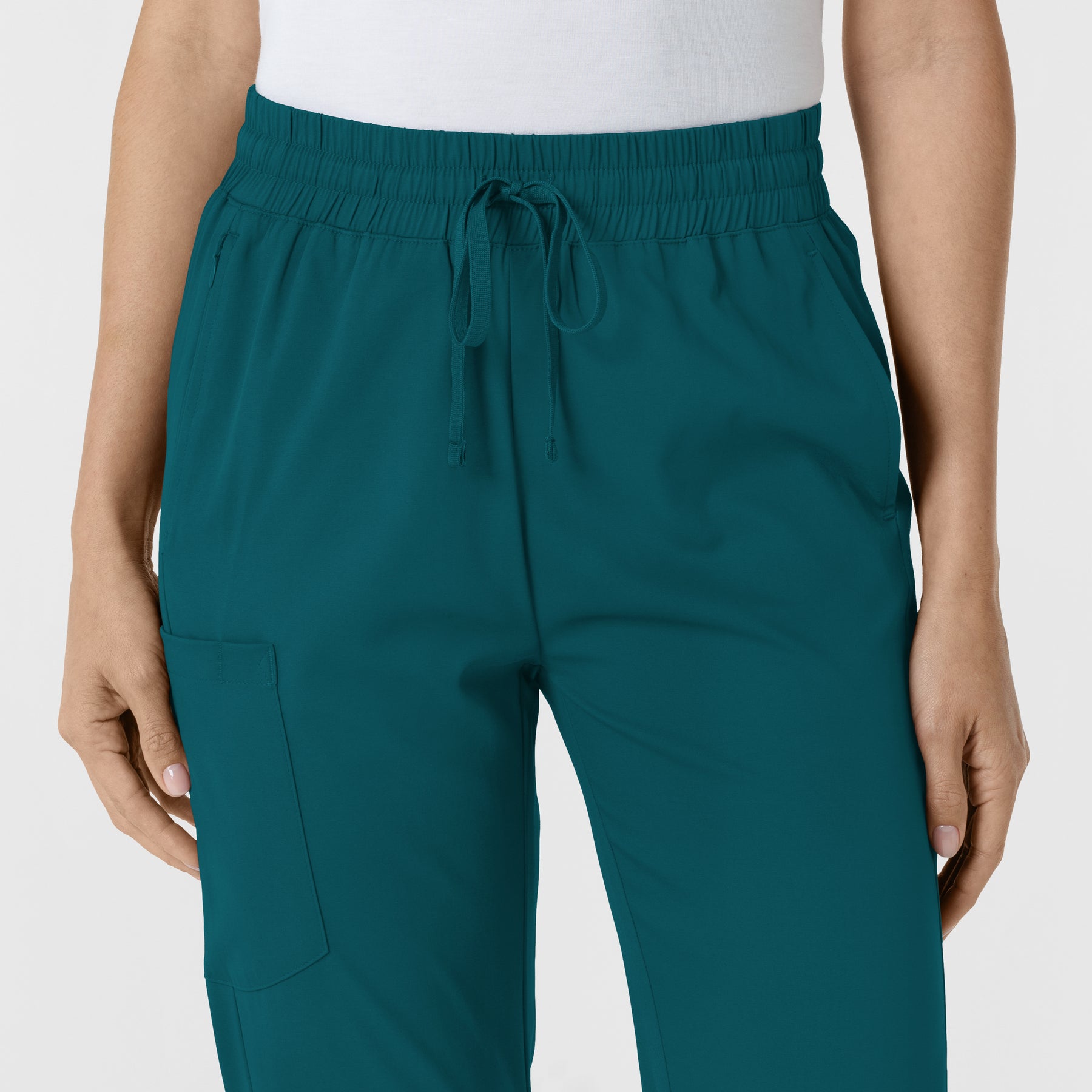 Boundless Women's Bootcut Scrub Pant Caribbean front detail