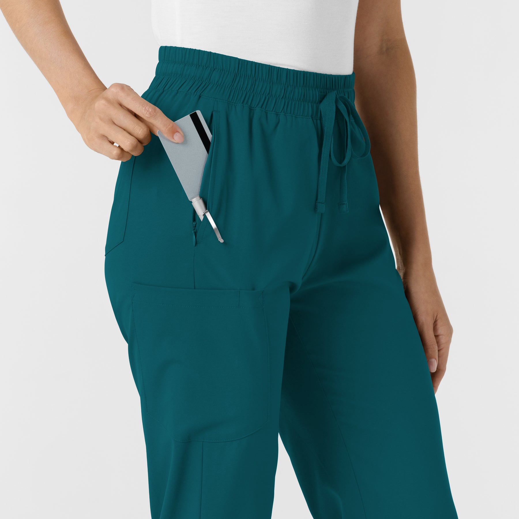 Boundless Women's Bootcut Scrub Pant Caribbean side detail 1