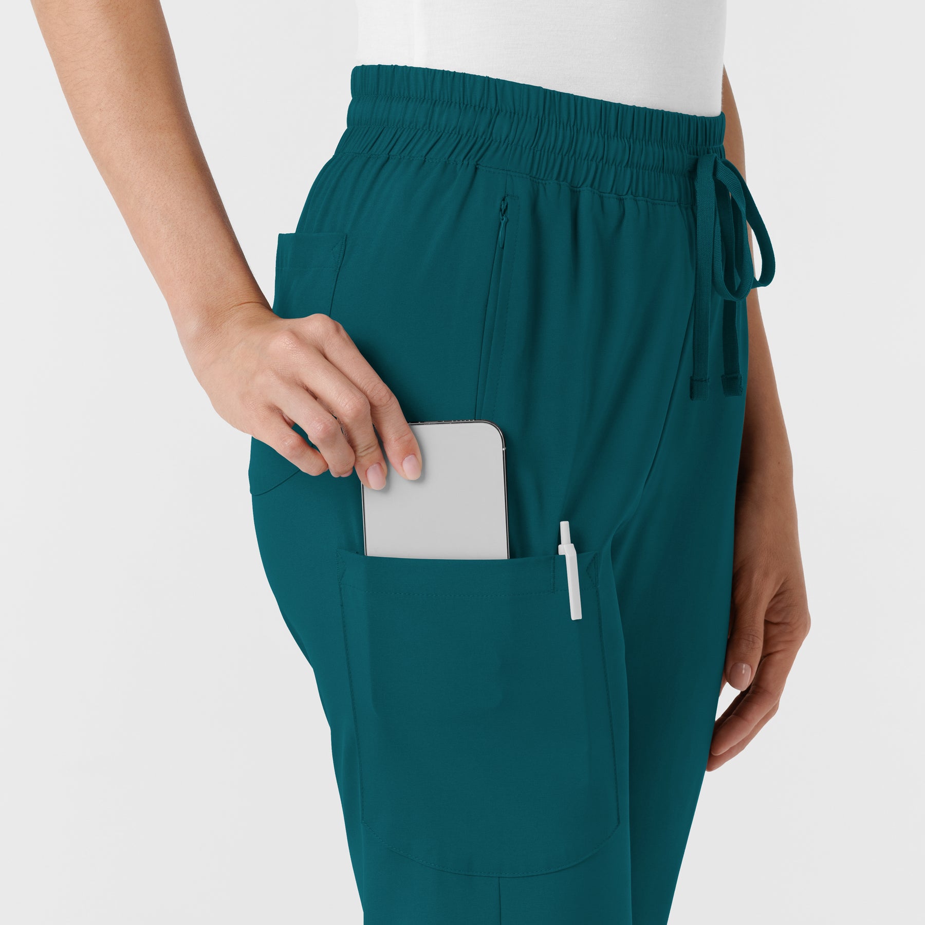 Boundless Women's Bootcut Scrub Pant Caribbean side detail 2