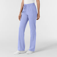Boundless Women's Bootcut Scrub Pant Ceil Blue side view