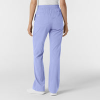 Boundless Women's Bootcut Scrub Pant Ceil Blue back view