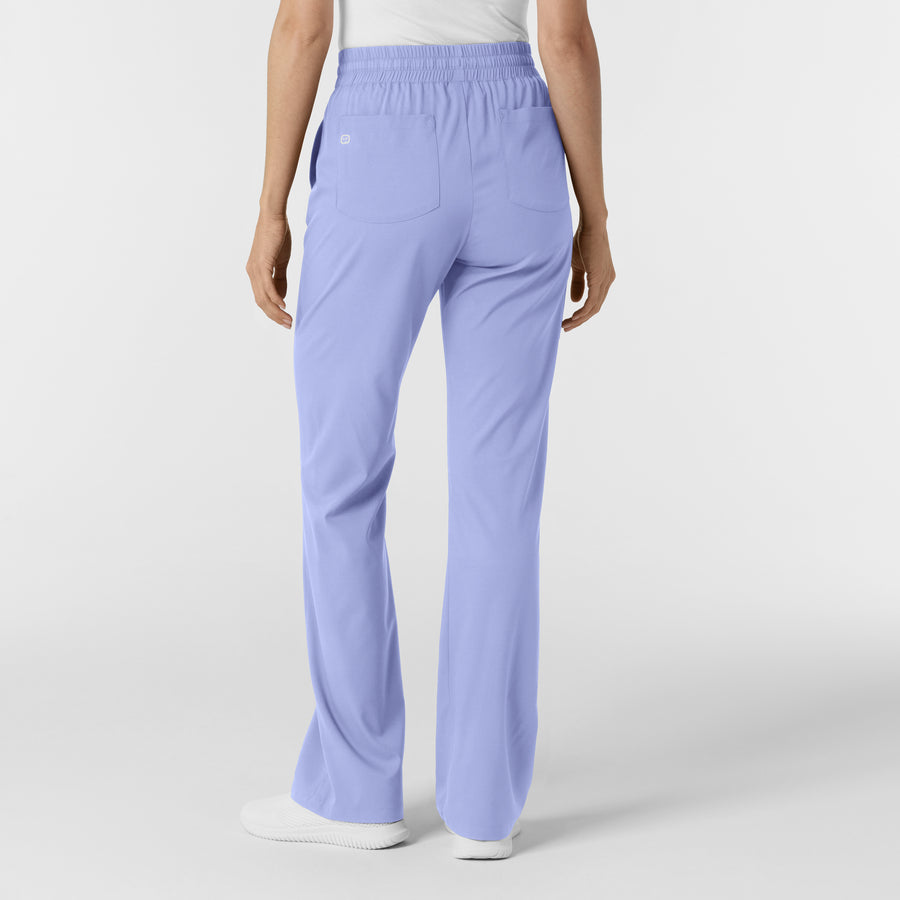 Boundless Women's Bootcut Scrub Pant Ceil Blue back view