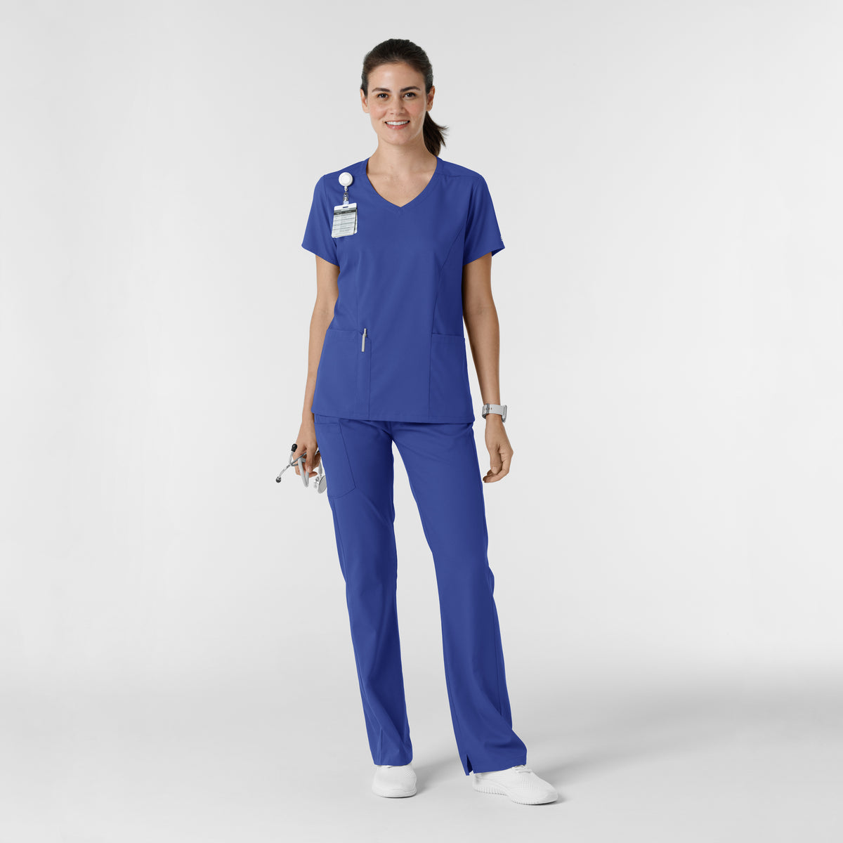 Boundless Women's Bootcut Scrub Pant Galaxy Blue full scrub set