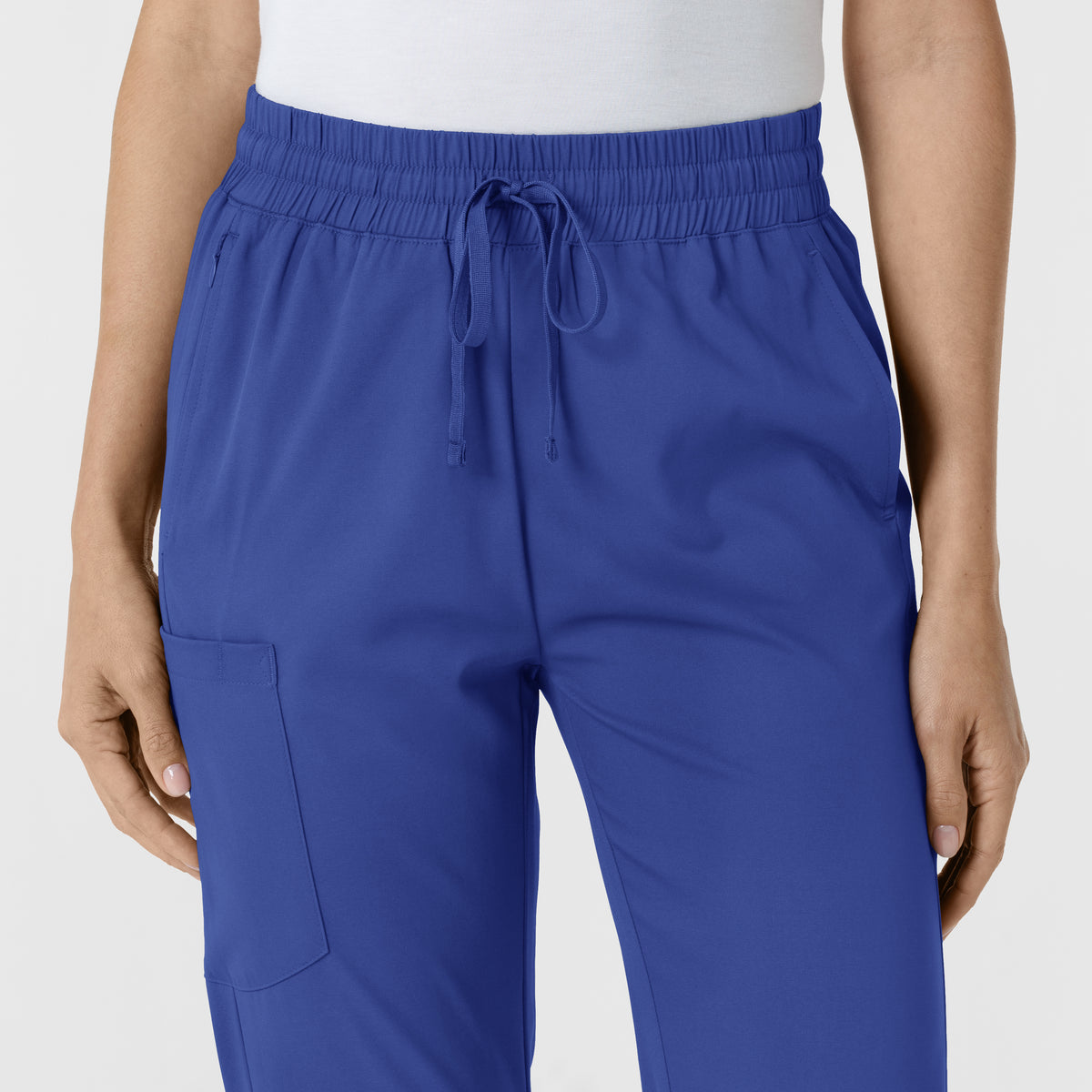 Boundless Women's Bootcut Scrub Pant Galaxy Blue front detail