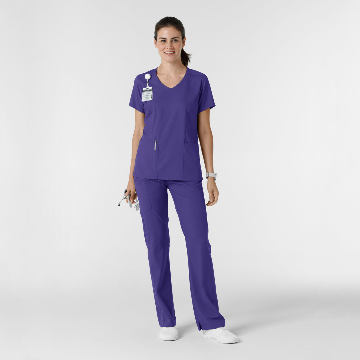 Boundless Women's Bootcut Scrub Pant Grape full scrub set