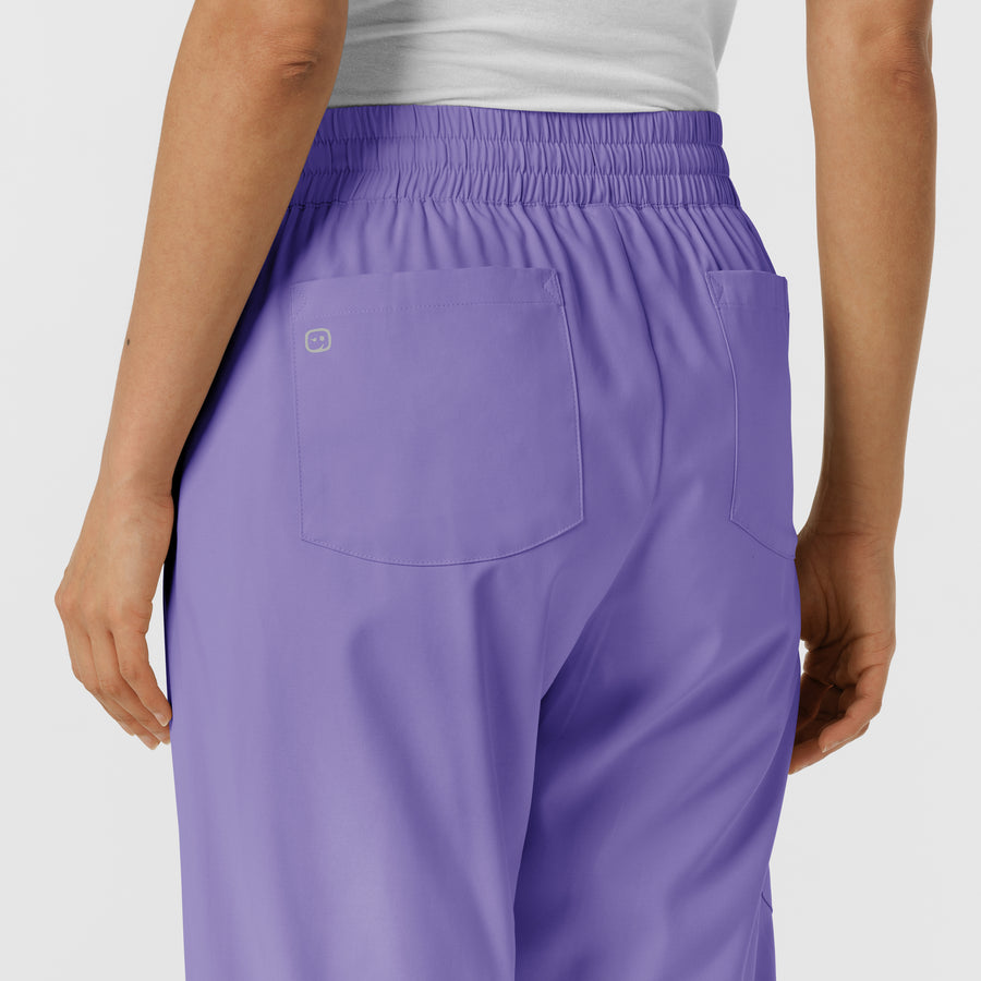 Boundless Women's Bootcut Scrub Pant Iris Purple side detail 1