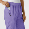 Boundless Women's Bootcut Scrub Pant Iris Purple hemline detail