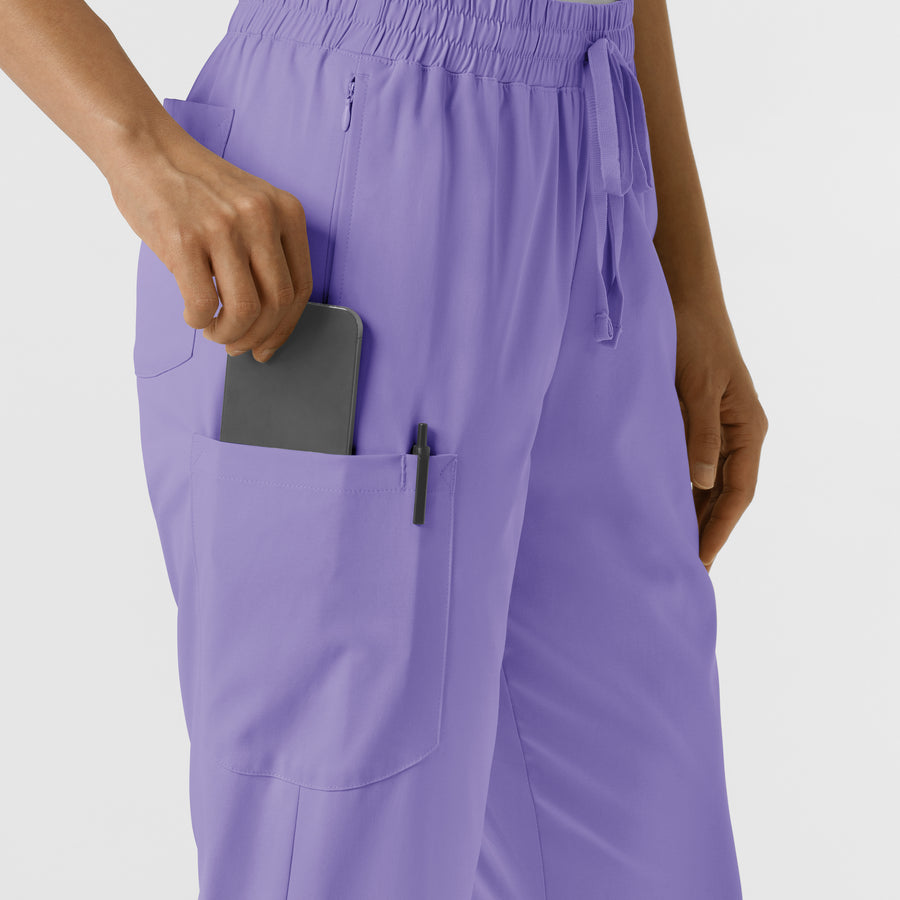 Boundless Women's Bootcut Scrub Pant Iris Purple back detail