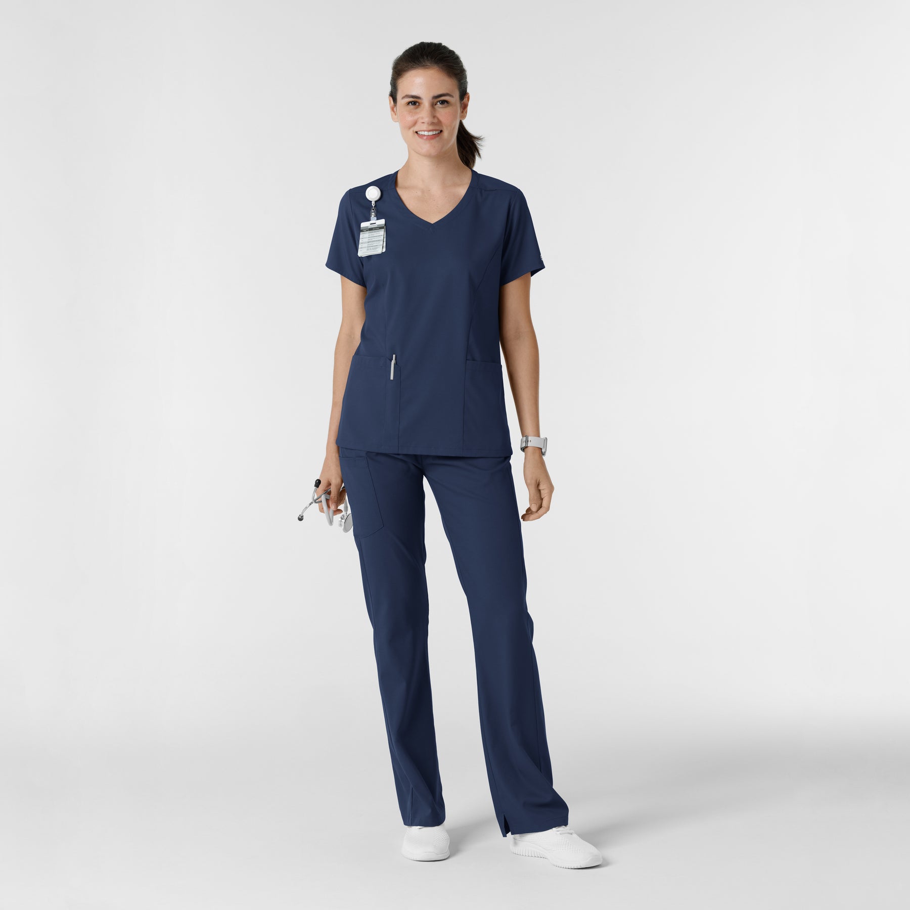 Boundless Women's Bootcut Scrub Pant Navy full scrub set