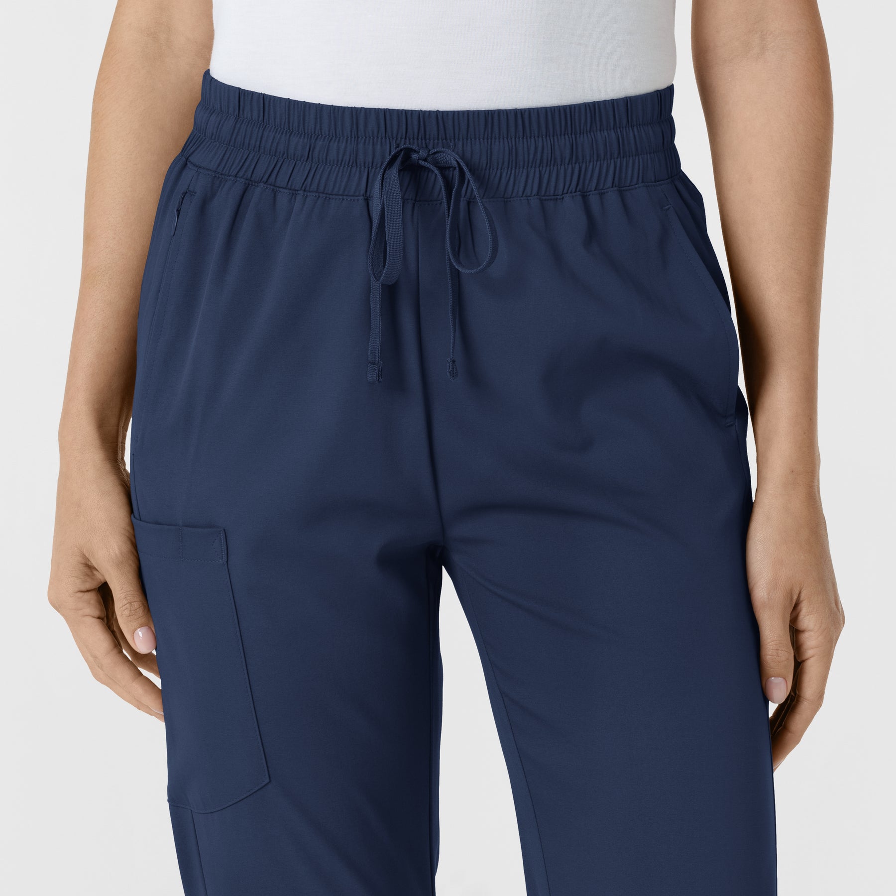 Boundless Women's Bootcut Scrub Pant Navy front detail