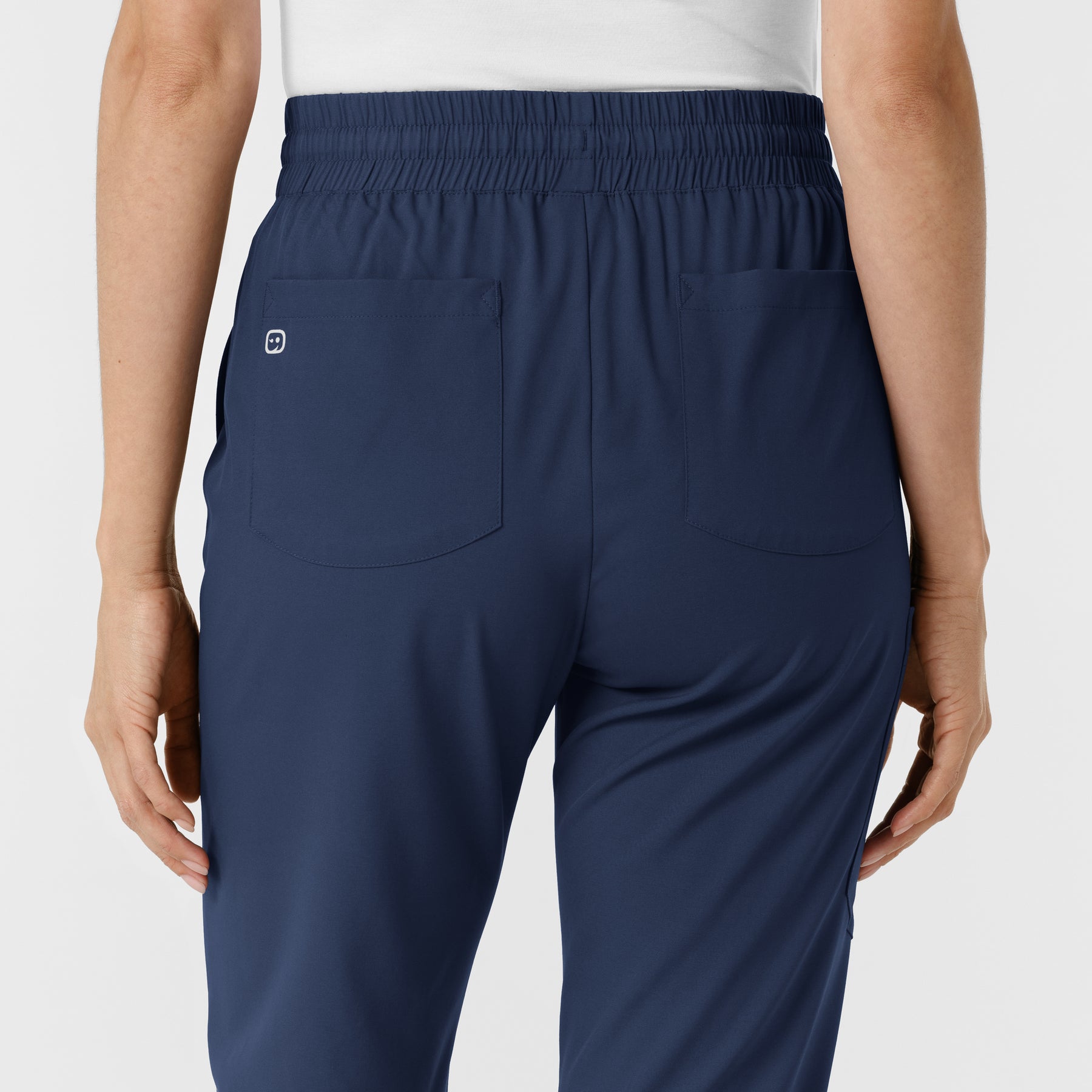 Boundless Women's Bootcut Scrub Pant Navy back detail