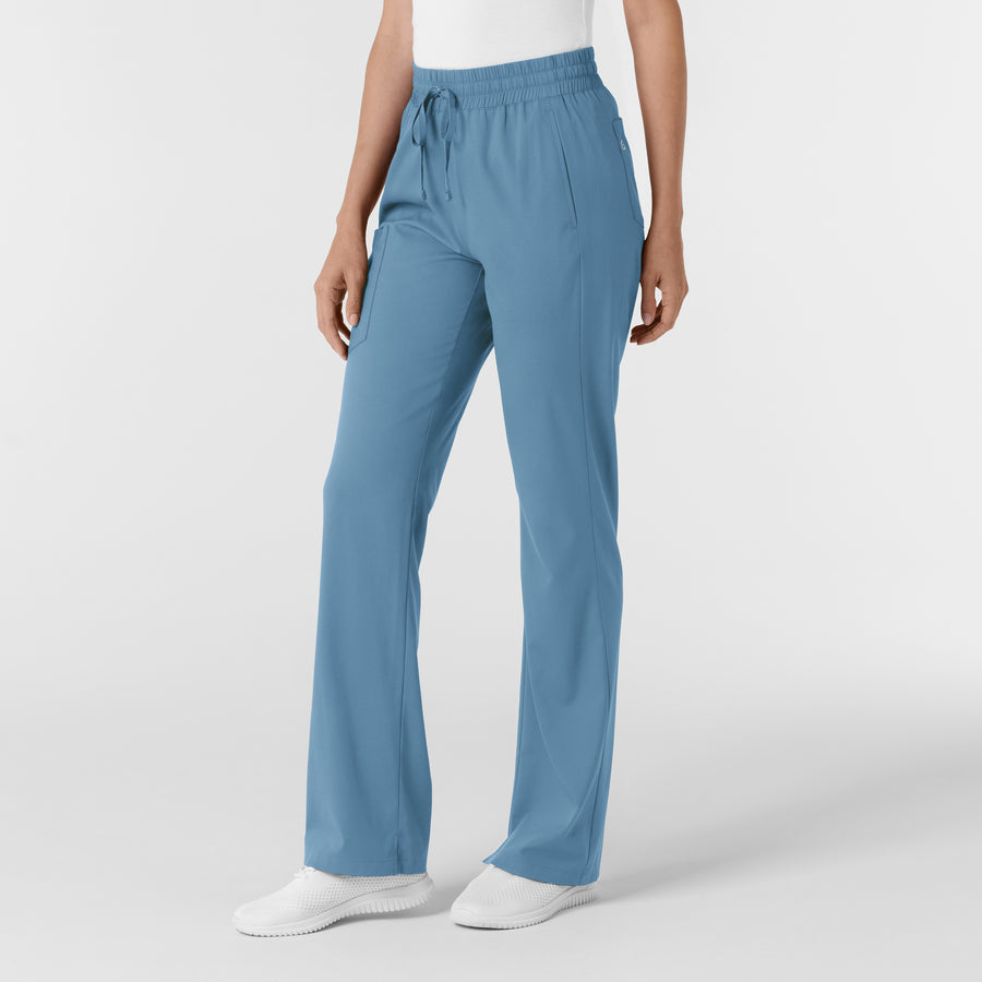 Boundless Women's Bootcut Scrub Pant Pacific Blue side view