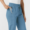 Boundless Women's Bootcut Scrub Pant Pacific Blue side detail 1