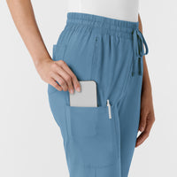 Boundless Women's Bootcut Scrub Pant Pacific Blue side detail 2