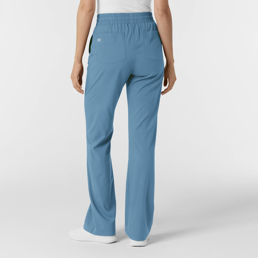 Boundless Women's Bootcut Scrub Pant Pacific Blue back view