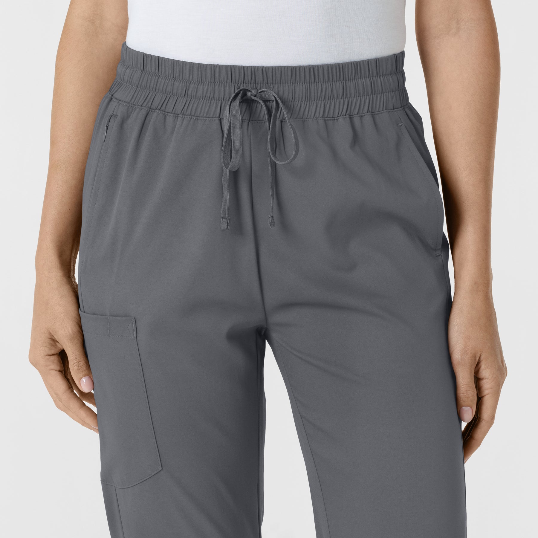Boundless Women's Bootcut Scrub Pant Pewter front detail