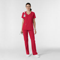 Boundless Women's Bootcut Scrub Pant Red full scrub set