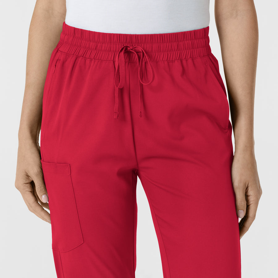 Boundless Women's Bootcut Scrub Pant Red front detail