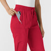 Boundless Women's Bootcut Scrub Pant Red side detail 1