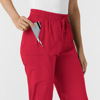 Boundless Women's Bootcut Scrub Pant Red side detail 1