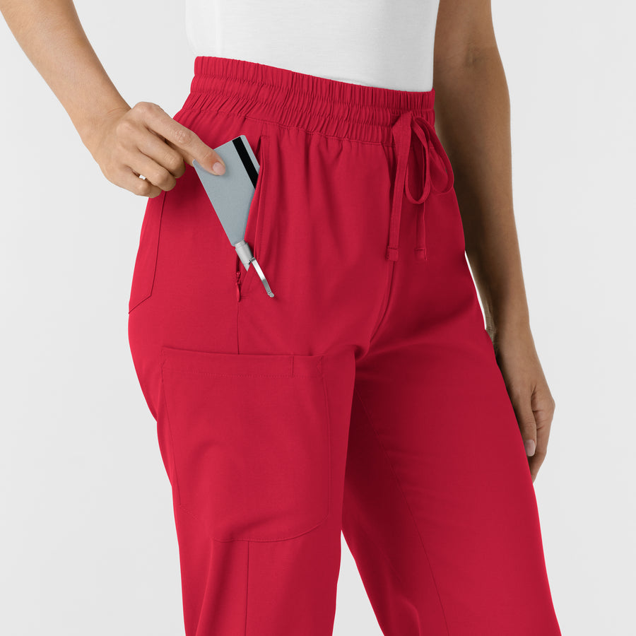 Boundless Women's Bootcut Scrub Pant Red side detail 1