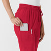 Boundless Women's Bootcut Scrub Pant Red side detail 2