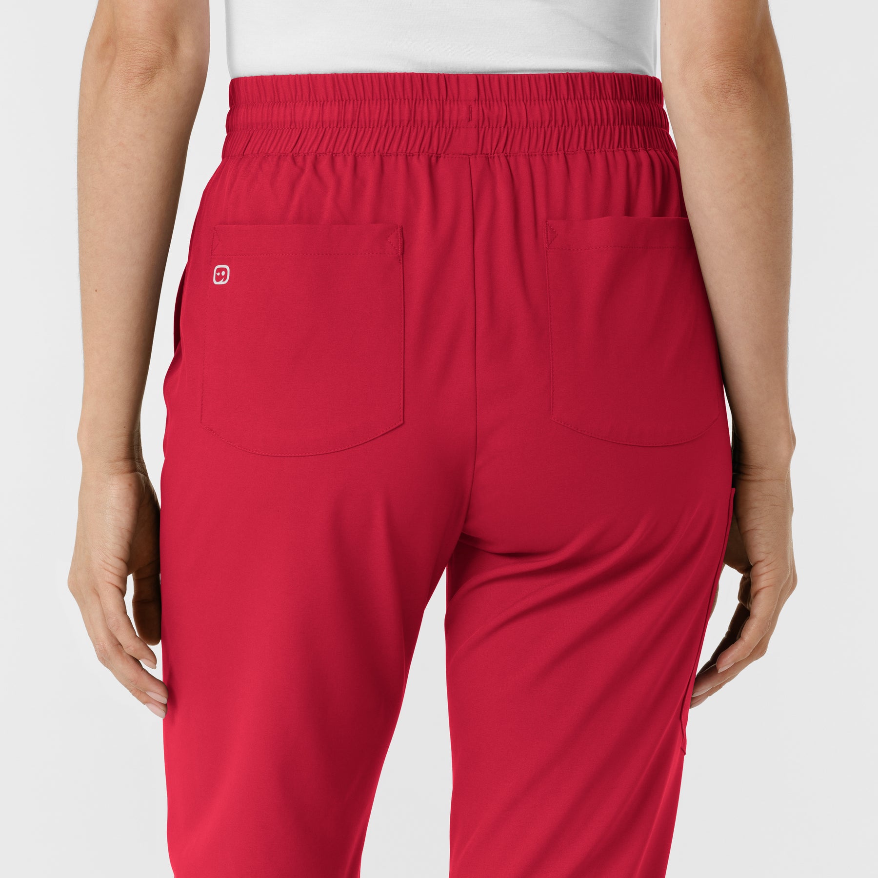 Boundless Women's Bootcut Scrub Pant Red back detail