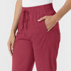 Boundless Women's Bootcut Scrub Pant Ruby hemline detail