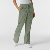 Boundless Women's Bootcut Scrub Pant Sage side view