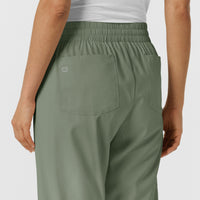 Boundless Women's Bootcut Scrub Pant Sage side detail 1