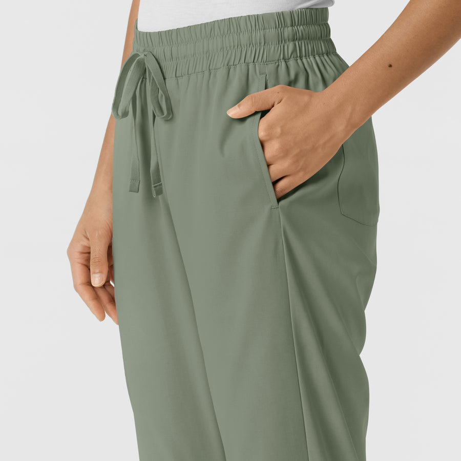 Boundless Women's Bootcut Scrub Pant Sage side detail 2