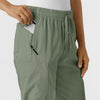 Boundless Women's Bootcut Scrub Pant Sage hemline detail